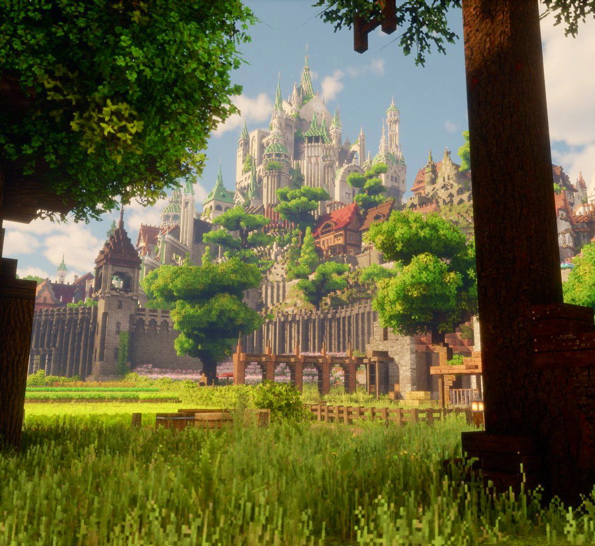 Mundos de Minecraft con Shaders y Distant Horizons